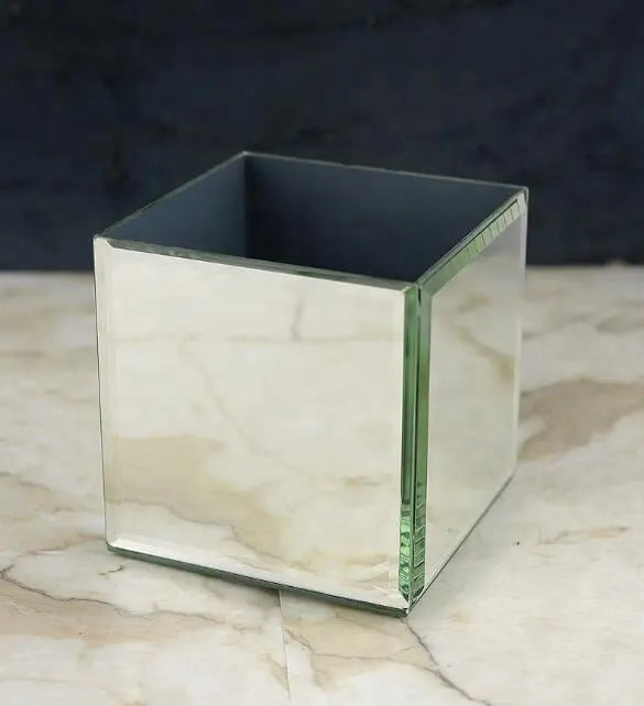 Square Glass Mirror Cube Riser