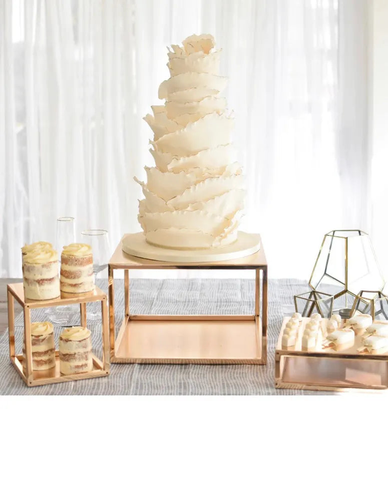 Large Gold Metal Cake Plinth