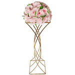 Tall Gold Metal Flower Stand