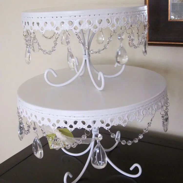 White Crystal Cake & Cupcake Stand