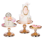 Mirror Gold Metal Cake Stand Set 2