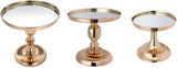 Mirror Gold Metal Cake Stand Set