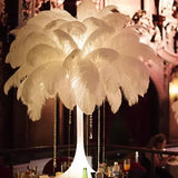 Silk All White Ostrich Feather Center piece 3